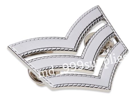 Police Sergeant Stripes Chevrons METAL Roped Edge Epaulettes Rank Sgt ...