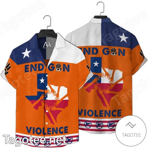 End Gun Violence Texas Flag Map Hawaiian Shirt - Tagotee