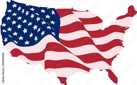 USA Flag in the form of maps of the United States Stock Vector | Adobe ...