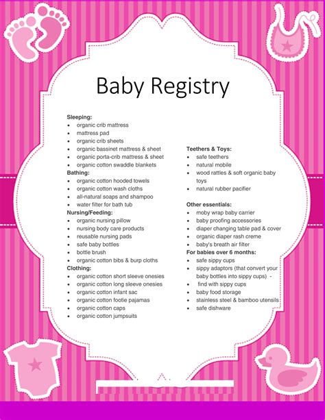 Baby Registry Template