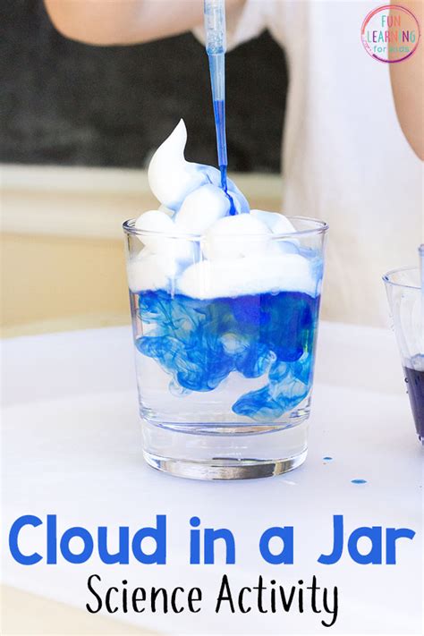 Rain Cloud in a Jar Science Experiment with Printable Recording Sheets