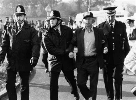 Arthur Scargill being arrested on a picket line, 30 May 1984. Pictures | Getty Images