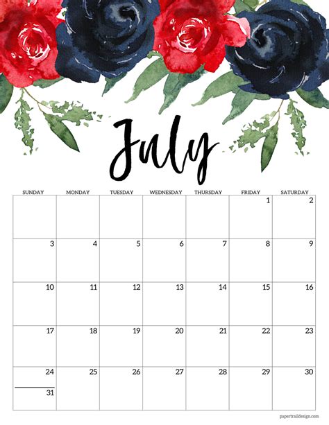 Free 2022 Calendar Printable - Floral - Paper Trail Design