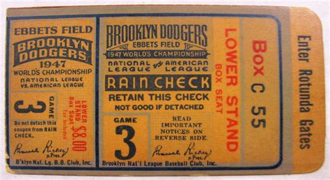 Lot Detail - 1947 WORLD SERIES TICKET STUB - DODGERS vs YANKEES