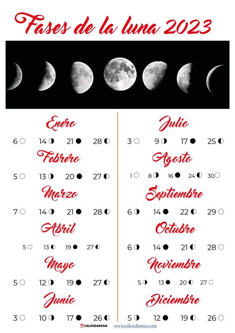 Calendario Lunar 2023 Colombia