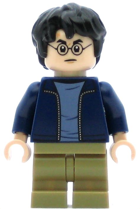 LEGO Harry Potter Minifigure Harry Potter, Dark Blue Open Jacket, Dark Tan Medium Legs