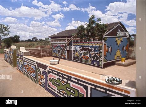 South Africa - Ndebele Village. Detail of the Kwa Ndebele Stock Photo ...