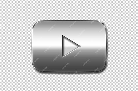 Premium PSD | Youtube play button 3d symbol vector template silver play ...