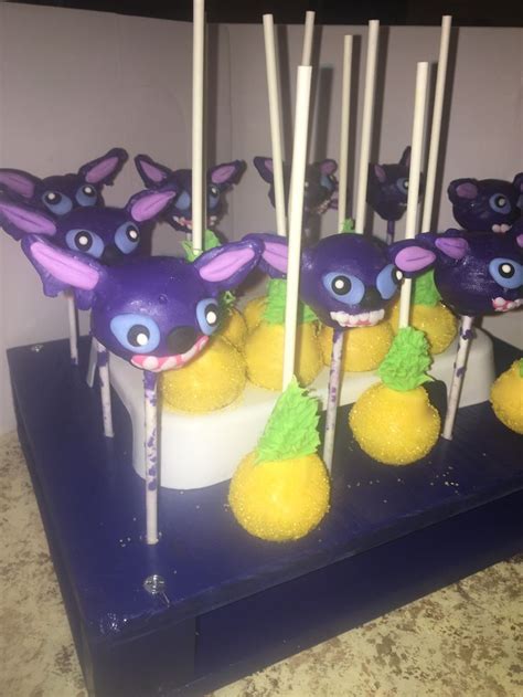 Lilo and Stitch cake pops and pineapple cake pops/chocolate molding ears / fondant / candy melts ...