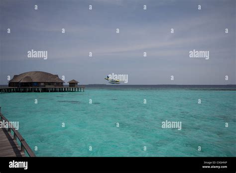 Seaplane landing - Maldives Stock Photo - Alamy