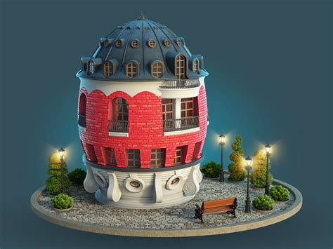 Egg House | Cartoon house, Raster to vector, Isometric design