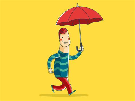 Man with umbrella {gif} by motvion on Dribbble