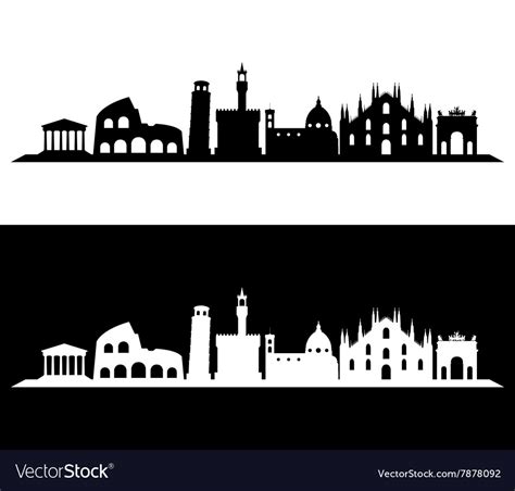 Italy skyline Royalty Free Vector Image - VectorStock