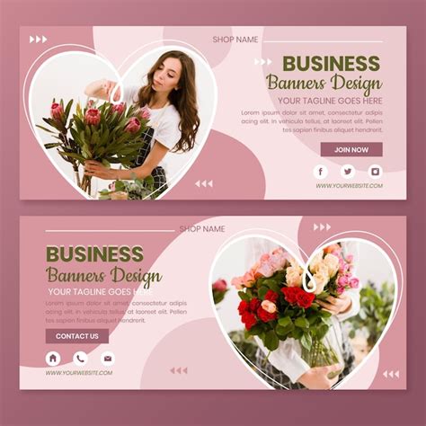 Free Vector | Flat flower shop banners design