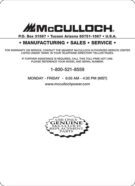 Mcculloch Ms1635Av Illustrated Parts Breakdown ManualsLib Makes It Easy ...