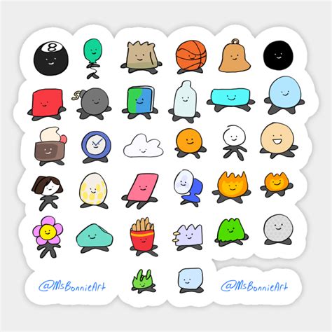 Bfdi All Contestants Pack Part 1 Sticker in 2023 | Stickers, Funny stickers, Custom stickers