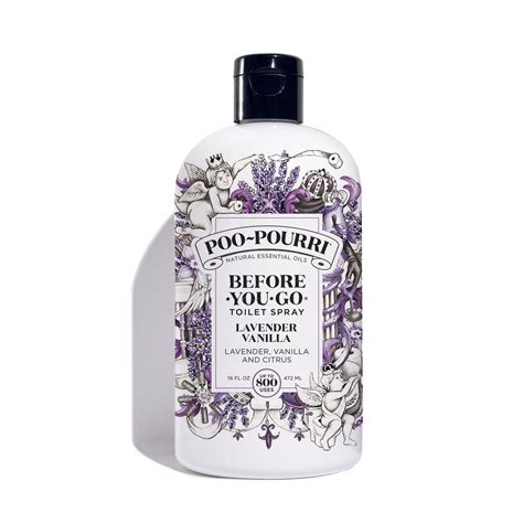 Poo-Pourri, Lavender Vanilla, 16oz, Before-You-Go Toilet Spray, Essential Oils, Natural, Non ...