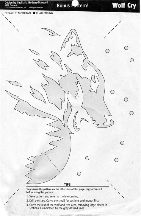 Wolf (Pumpkin Stencil - Pumpkin Pattern - Pumpkin Template - Jack-o ...