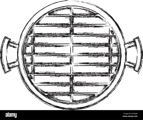 bbq grill top view monochrome blurred silhouette Stock Vector Image & Art - Alamy