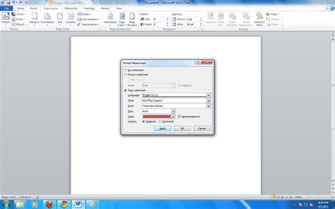 Watermark in Microsoft Word 2010 ~ Microsoft Office Support