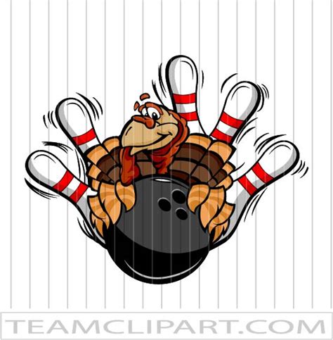 Cartoon Bowling Turkey | Easy to Edit Vector Images | EPS JPG and PNG