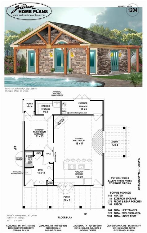 pool house plan - Google Search | Pool house plans, Guest house plans, Pool guest house