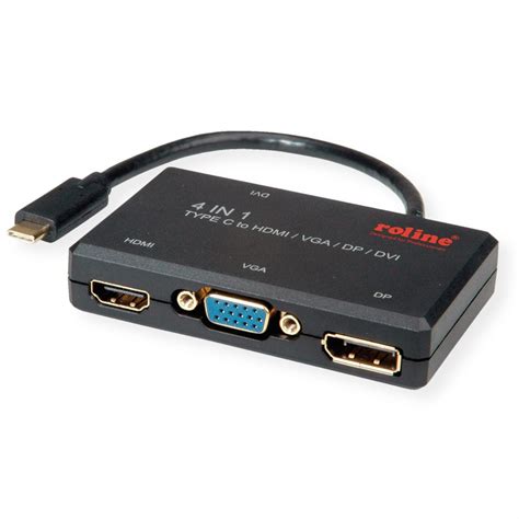 ROLINE Display Adapter USB Typ C - VGA / DVI / HDMI / DP - SECOMP AG