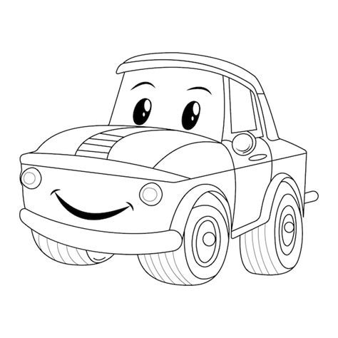 Dibujo de coche para colorear | Vector Premium