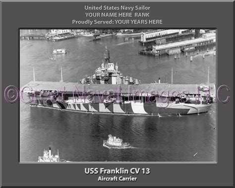 USS Franklin CV 13 : Personalized Navy Ship Photo 2 ⋆ Personalized US ...