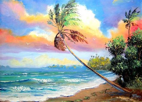 tropical beach paintings - Google Search Tropical Beach Painting, Beach ...