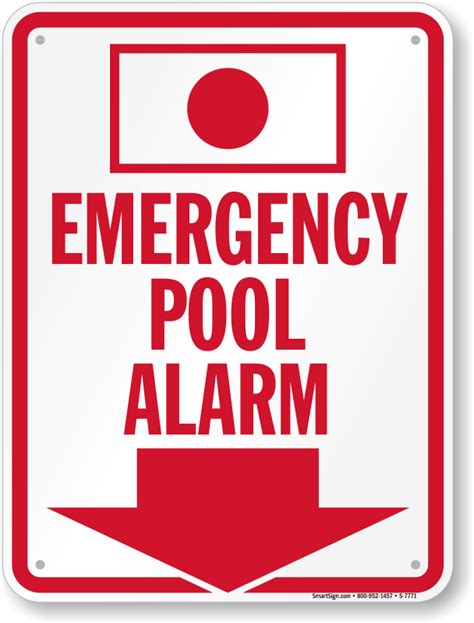 Spa Emergency Pool Alarm Sign, SKU: S-7771