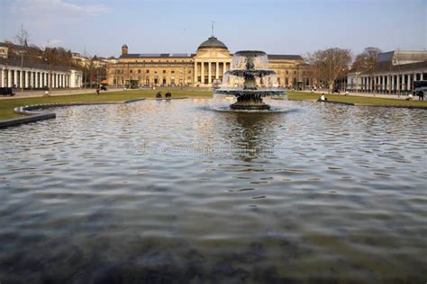 Fountain in Front of Wiesbaden Spa House Stock Photo - Image of tourist, columns: 28243120