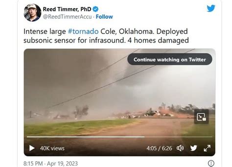 Video shows massive tornado in central Oklahoma on Wednesday evening