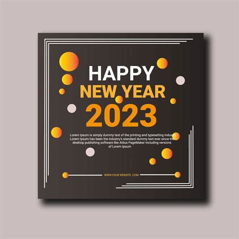 Happy New Year 2023 Social Media Post Template Design - MasterBundles