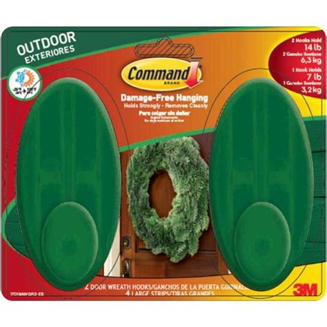 Command Large Outdoor Wreath Hook with Foam Strips-17019AWGR2-ESB - The Home Depot