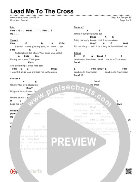 Lead Me To The Cross Chords PDF (Chris And Conrad) - PraiseCharts