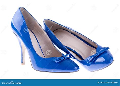 Pair blue women's shoes stock photo. Image of shoes, lustre - 26225188