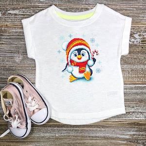 Cute Baby Penguin Cross Stitch Pattern Download PDF, Christmas Cross Stitch, Easy Beginner ...