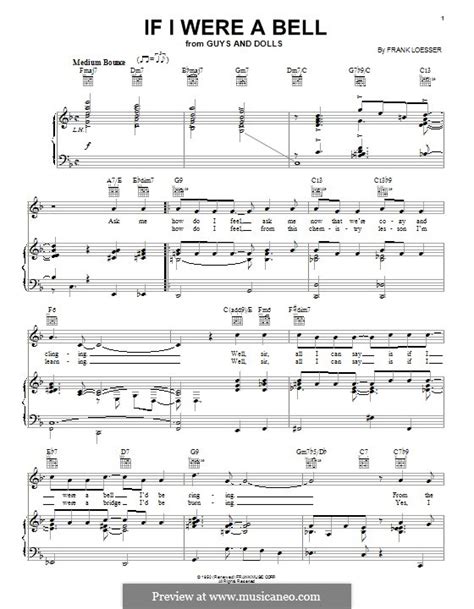 If I Were a Bell by F. Loesser - sheet music on MusicaNeo