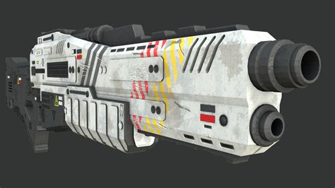 ArtStation - Low-Poly Sci-Fi Shotgun 3D Model | Game Assets