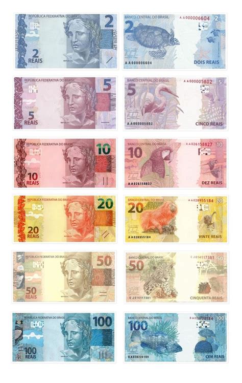 Brazil - banknotes - Real $R | Notas, Nota de 20 reais, Ilustração