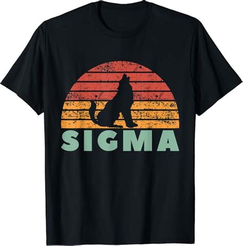 Vintage Sigma Wolf Retro Sigma Male T-Shirt : Amazon.co.uk: Fashion