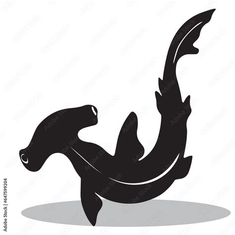 Hammerhead shark Silhouette, cute Hammerhead shark Vector Silhouette ...