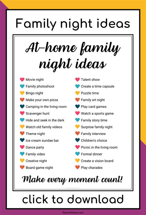 Family nights activities – Artofit