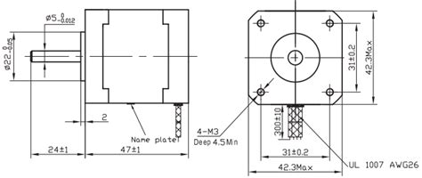 Nema 17 Bipolar Stepper Motor, Phase Wires, 44% OFF