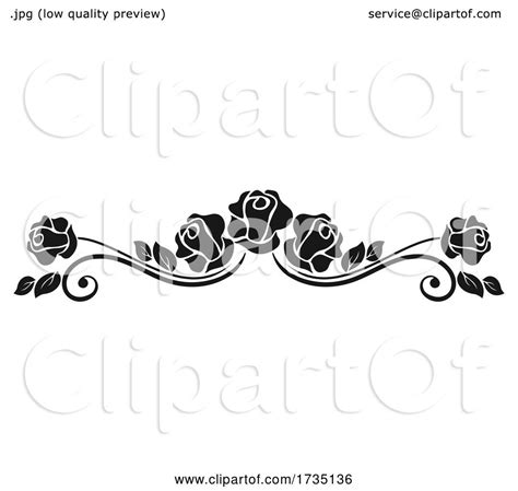 Black and White Rose Border by Vector Tradition SM #1735136