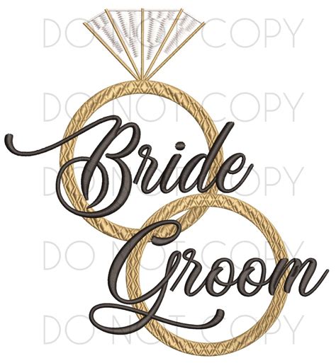 Bride and Groom Rings Set of 2 Embroidery Designs Instant Downloads at Sewing Divine