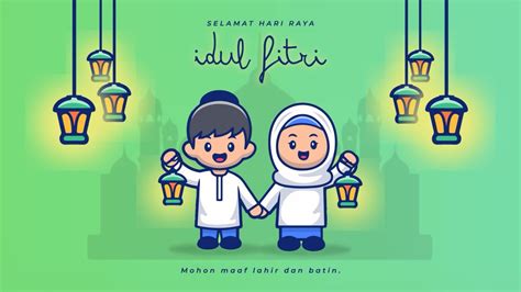 Gambar Kartun Selamat Hari Raya Idul Fitri Idul Fitri Lebaran Kartun Ucapan Selamat Kartu Lucu ...