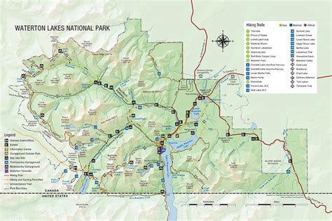 Map of Waterton Lakes National Park | Waterton lakes national park ...