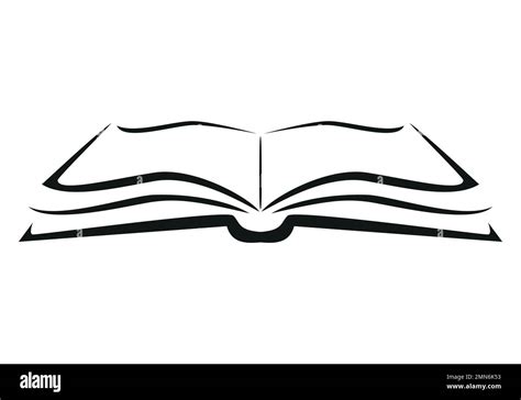 book - black and white vector symbol illustration of an open book, white background Stock Vector ...